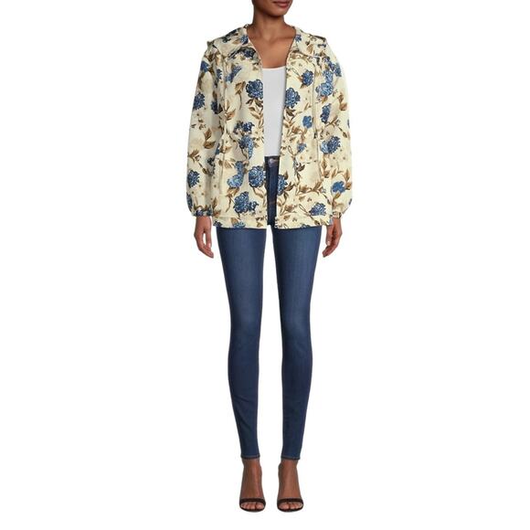 TORY BURCH Floral Print Hooded Wind Resistant Jacket - Picture 3 of 12